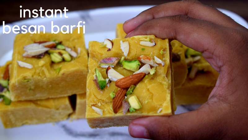 instant besan barfi