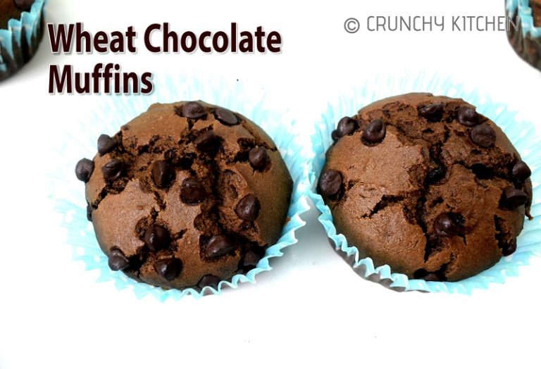 Whole wheat chocolate muffins recipe | Healthy chocolate chip muffins ...