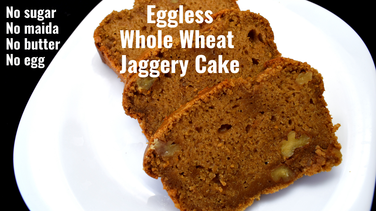 Eggless wheat jaggery cake / Atta cake recipe - Mary's Kitchen
